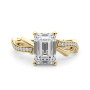 Graceful Twisted Shank Engagement Ring Round Diamond Engagement Ring in 10K/14K gold and platinum with certified lab-grown or natural diamonds