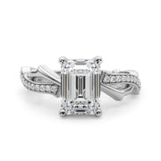 Graceful Twisted Shank Engagement Ring Round Diamond Engagement Ring in 10K/14K gold and platinum with certified lab-grown or natural diamonds
