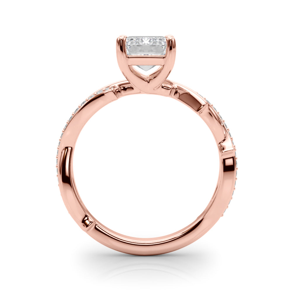 Graceful Twisted Shank Engagement Ring Round Diamond Engagement Ring in 10K/14K gold and platinum with certified lab-grown or natural diamonds