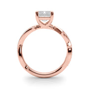 Graceful Twisted Shank Engagement Ring Round Diamond Engagement Ring in 10K/14K gold and platinum with certified lab-grown or natural diamonds