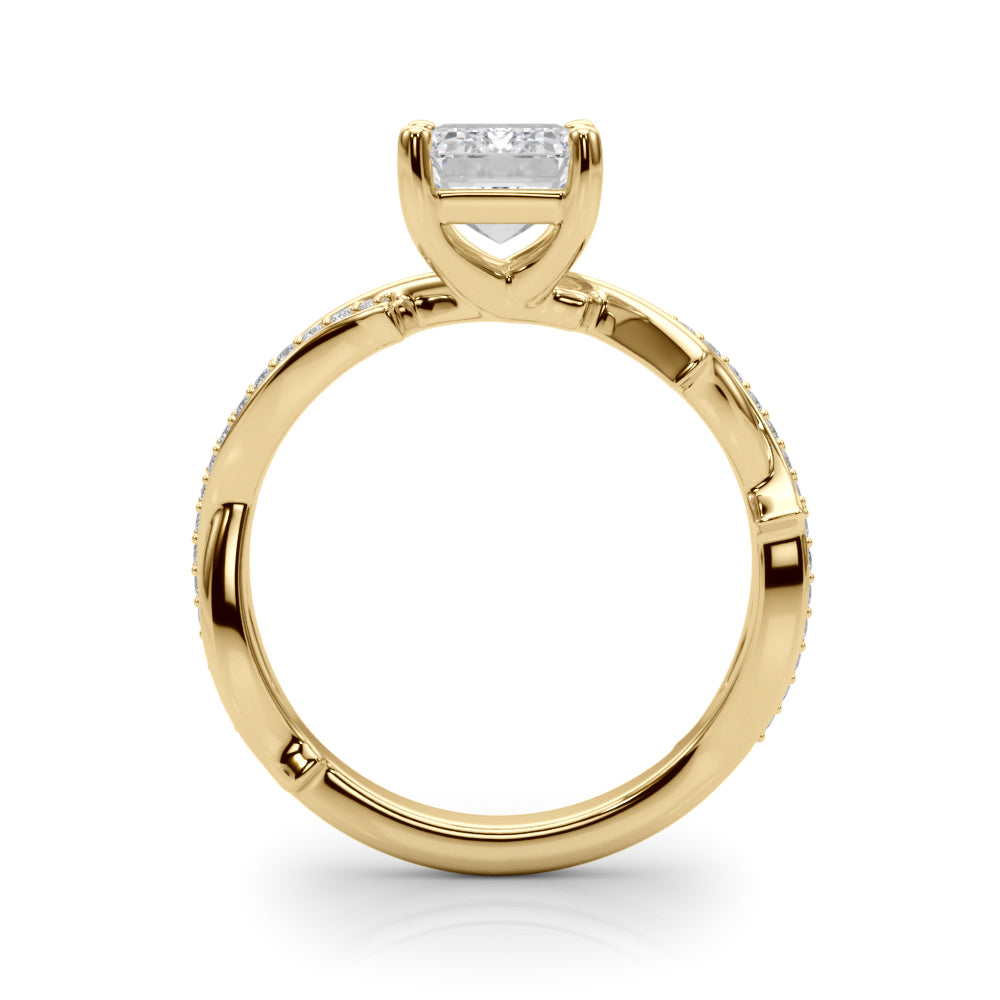 Graceful Twisted Shank Engagement Ring Round Diamond Engagement Ring in 10K/14K gold and platinum with certified lab-grown or natural diamonds