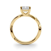 Graceful Twisted Shank Engagement Ring Round Diamond Engagement Ring in 10K/14K gold and platinum with certified lab-grown or natural diamonds