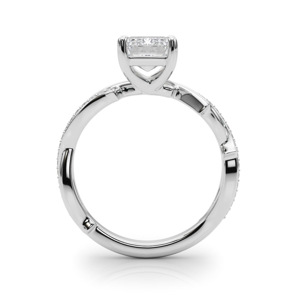 Graceful Twisted Shank Engagement Ring Round Diamond Engagement Ring in 10K/14K gold and platinum with certified lab-grown or natural diamonds