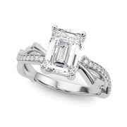 Graceful Twisted Shank Engagement Ring Round Diamond Engagement Ring in 10K/14K gold and platinum with certified lab-grown or natural diamonds