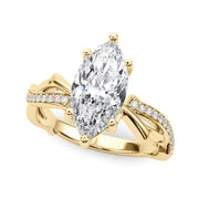 Graceful Twisted Shank Engagement Ring Round Diamond Engagement Ring in 10K/14K gold and platinum with certified lab-grown or natural diamonds
