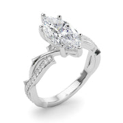 Graceful Twisted Shank Engagement Ring Round Diamond Engagement Ring in 10K/14K gold and platinum with certified lab-grown or natural diamonds