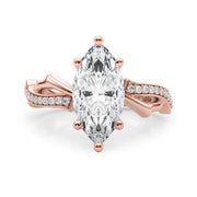 Graceful Twisted Shank Engagement Ring Round Diamond Engagement Ring in 10K/14K gold and platinum with certified lab-grown or natural diamonds