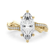 Graceful Twisted Shank Engagement Ring Round Diamond Engagement Ring in 10K/14K gold and platinum with certified lab-grown or natural diamonds