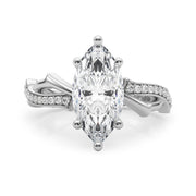 Graceful Twisted Shank Engagement Ring Round Diamond Engagement Ring in 10K/14K gold and platinum with certified lab-grown or natural diamonds