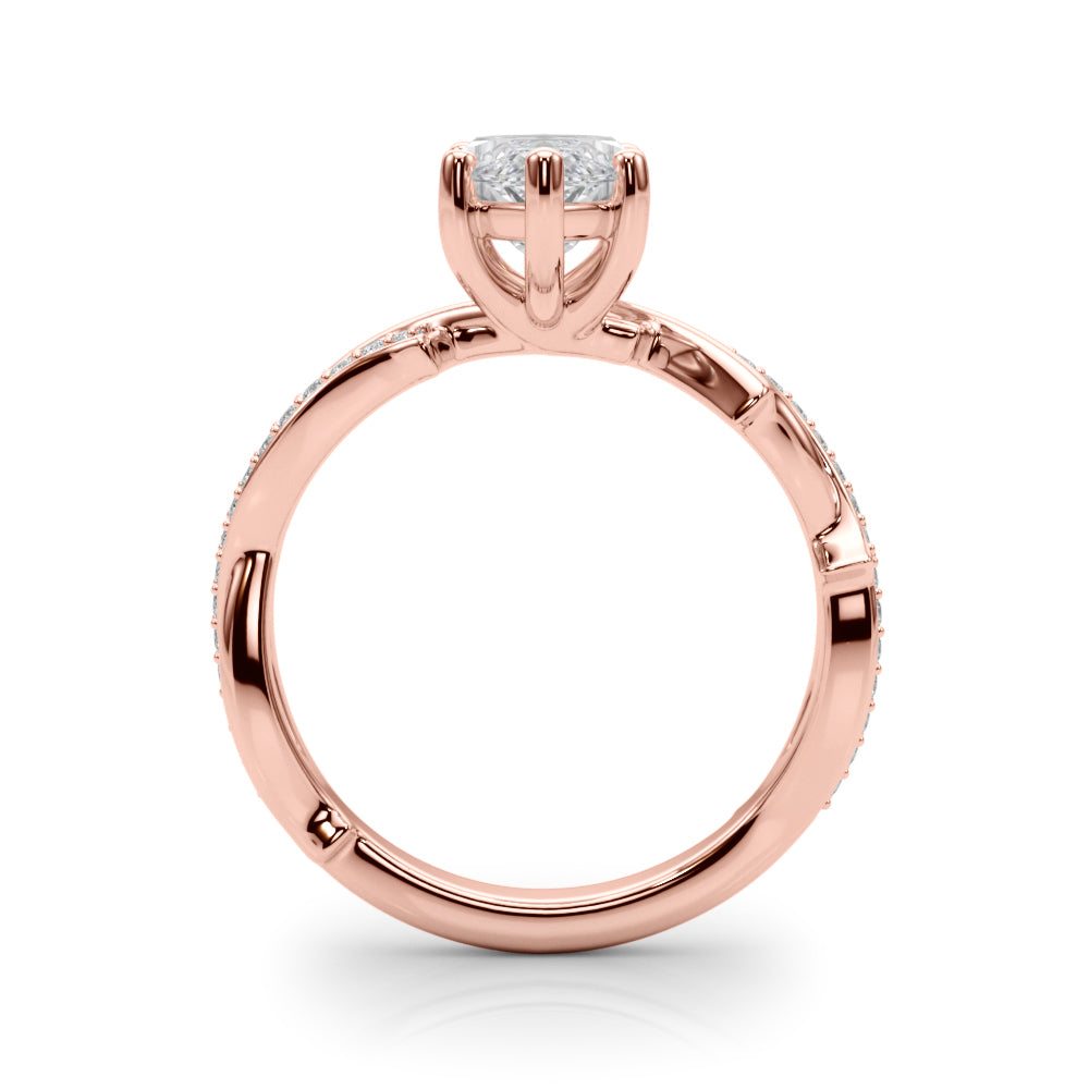 Graceful Twisted Shank Engagement Ring Round Diamond Engagement Ring in 10K/14K gold and platinum with certified lab-grown or natural diamonds