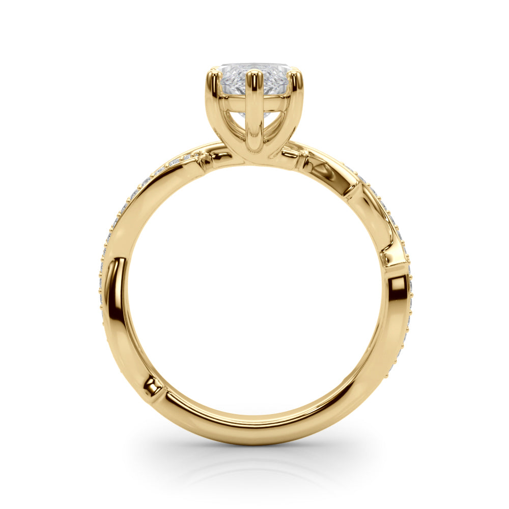 Graceful Twisted Shank Engagement Ring Round Diamond Engagement Ring in 10K/14K gold and platinum with certified lab-grown or natural diamonds