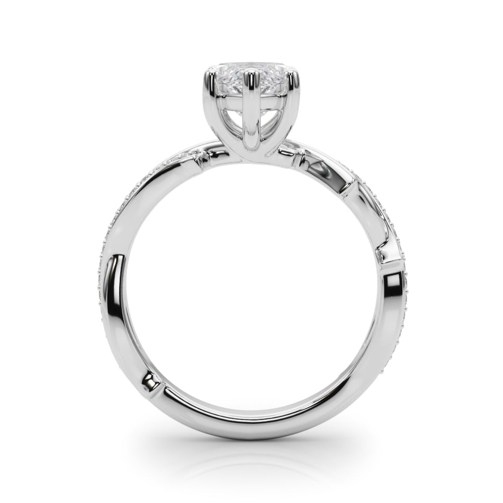Graceful Twisted Shank Engagement Ring Round Diamond Engagement Ring in 10K/14K gold and platinum with certified lab-grown or natural diamonds