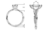 Graceful Twisted Shank Engagement Ring Round Diamond Engagement Ring in 10K/14K gold and platinum with certified lab-grown or natural diamonds