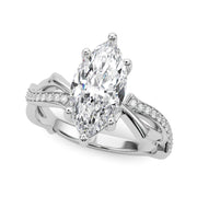 Graceful Twisted Shank Engagement Ring Round Diamond Engagement Ring in 10K/14K gold and platinum with certified lab-grown or natural diamonds