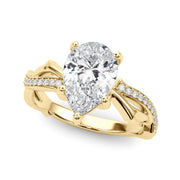Graceful Twisted Shank Engagement Ring Round Diamond Engagement Ring in 10K/14K gold and platinum with certified lab-grown or natural diamonds