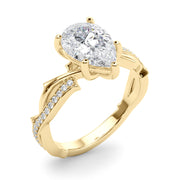 Graceful Twisted Shank Engagement Ring Round Diamond Engagement Ring in 10K/14K gold and platinum with certified lab-grown or natural diamonds