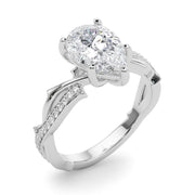 Graceful Twisted Shank Engagement Ring Round Diamond Engagement Ring in 10K/14K gold and platinum with certified lab-grown or natural diamonds