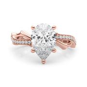 Graceful Twisted Shank Engagement Ring Round Diamond Engagement Ring in 10K/14K gold and platinum with certified lab-grown or natural diamonds