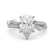 Graceful Twisted Shank Engagement Ring Round Diamond Engagement Ring in 10K/14K gold and platinum with certified lab-grown or natural diamonds