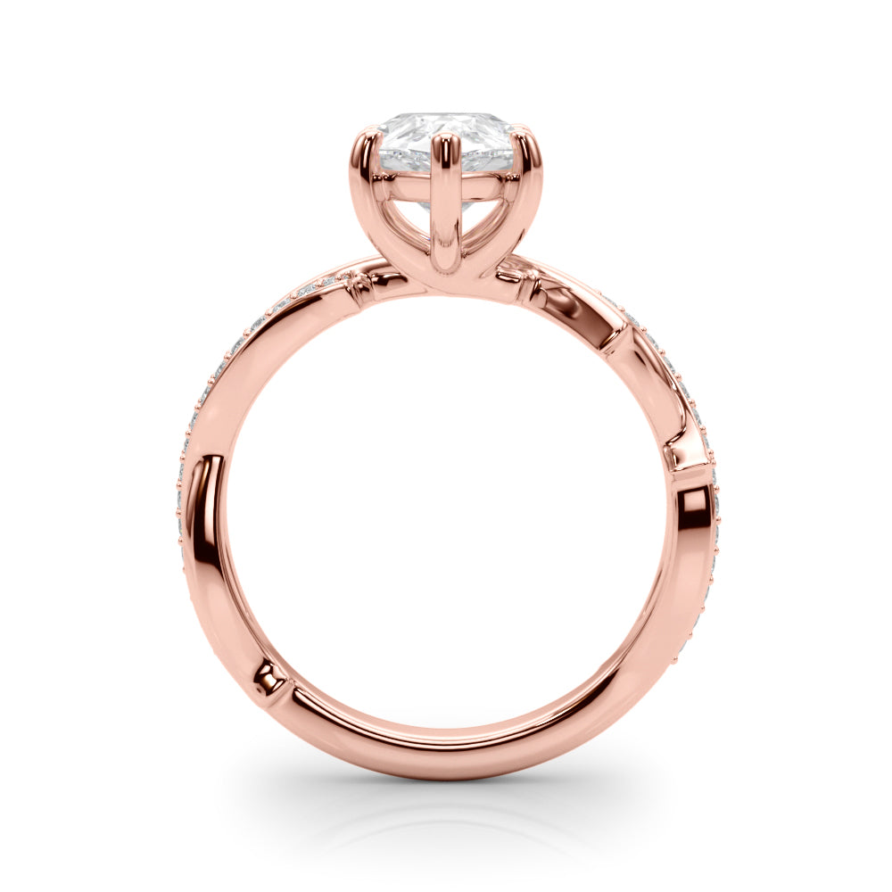 Graceful Twisted Shank Engagement Ring Round Diamond Engagement Ring in 10K/14K gold and platinum with certified lab-grown or natural diamonds