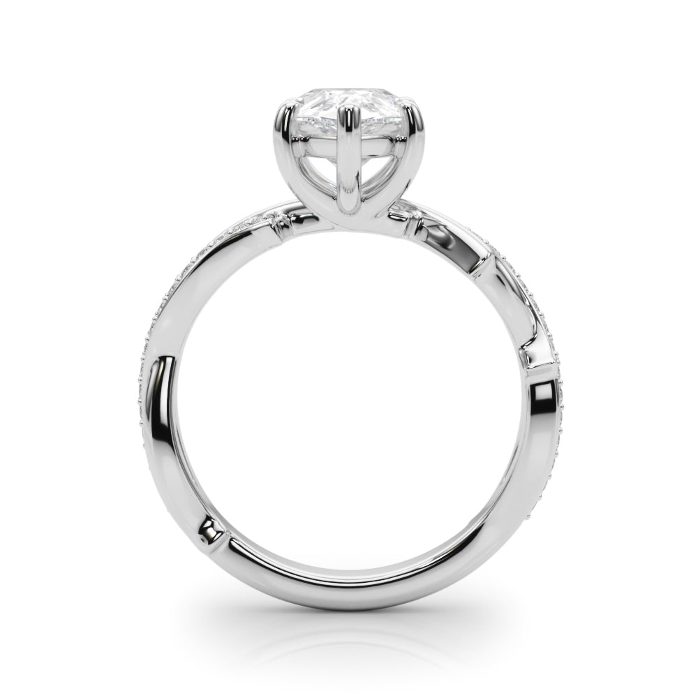Graceful Twisted Shank Engagement Ring Round Diamond Engagement Ring in 10K/14K gold and platinum with certified lab-grown or natural diamonds