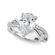 Graceful Twisted Shank Engagement Ring Round Diamond Engagement Ring in 10K/14K gold and platinum with certified lab-grown or natural diamonds