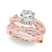 Graceful Twisted Shank Engagement Ring Round Diamond Engagement Ring in 10K/14K gold and platinum with certified lab-grown or natural diamonds