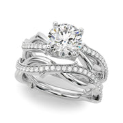 Graceful Twisted Shank Engagement Ring Round Diamond Engagement Ring in 10K/14K gold and platinum with certified lab-grown or natural diamonds