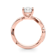 Graceful Twisted Shank Engagement Ring Round Diamond Engagement Ring in 10K/14K gold and platinum with certified lab-grown or natural diamonds