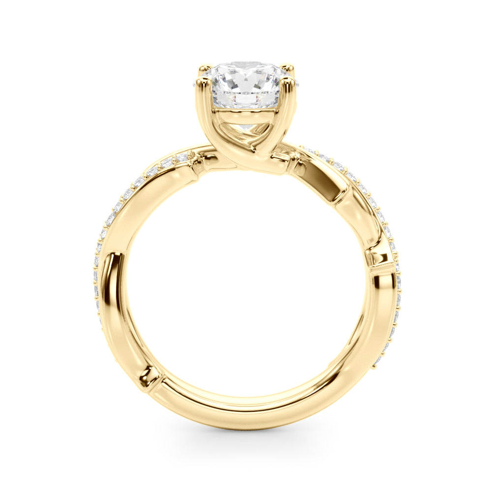 Graceful Twisted Shank Engagement Ring Round Diamond Engagement Ring in 10K/14K gold and platinum with certified lab-grown or natural diamonds