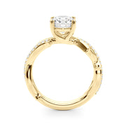 Graceful Twisted Shank Engagement Ring Round Diamond Engagement Ring in 10K/14K gold and platinum with certified lab-grown or natural diamonds
