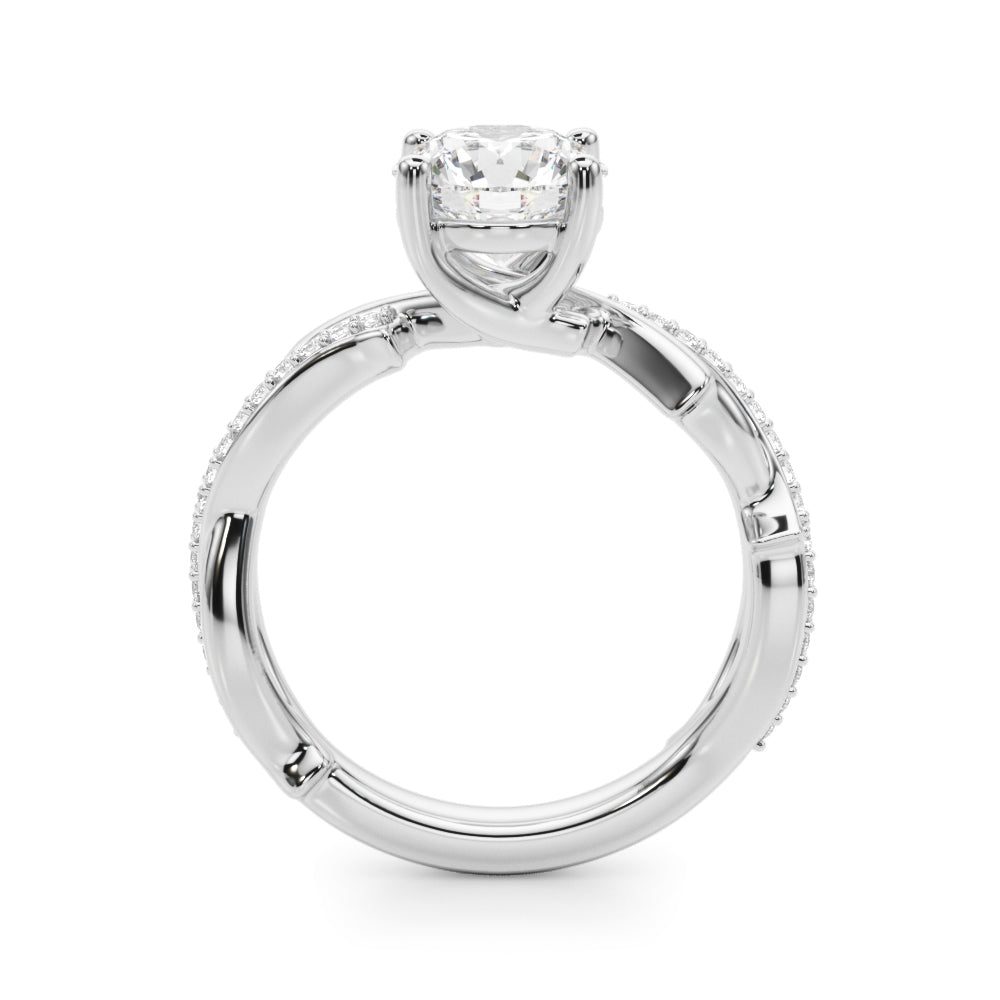 Graceful Twisted Shank Engagement Ring Round Diamond Engagement Ring in 10K/14K gold and platinum with certified lab-grown or natural diamonds