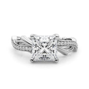 Graceful Twisted Shank Engagement Ring Round Diamond Engagement Ring in 10K/14K gold and platinum with certified lab-grown or natural diamonds