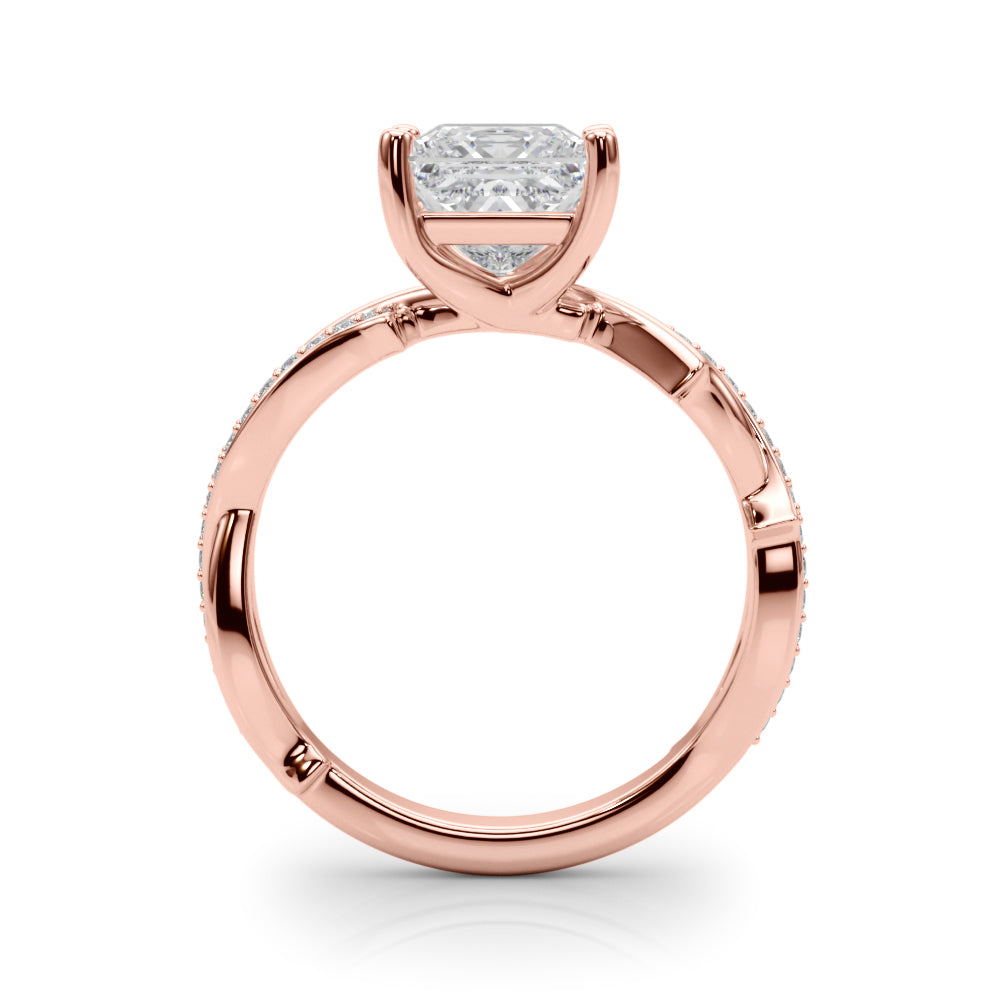 Graceful Twisted Shank Engagement Ring Round Diamond Engagement Ring in 10K/14K gold and platinum with certified lab-grown or natural diamonds