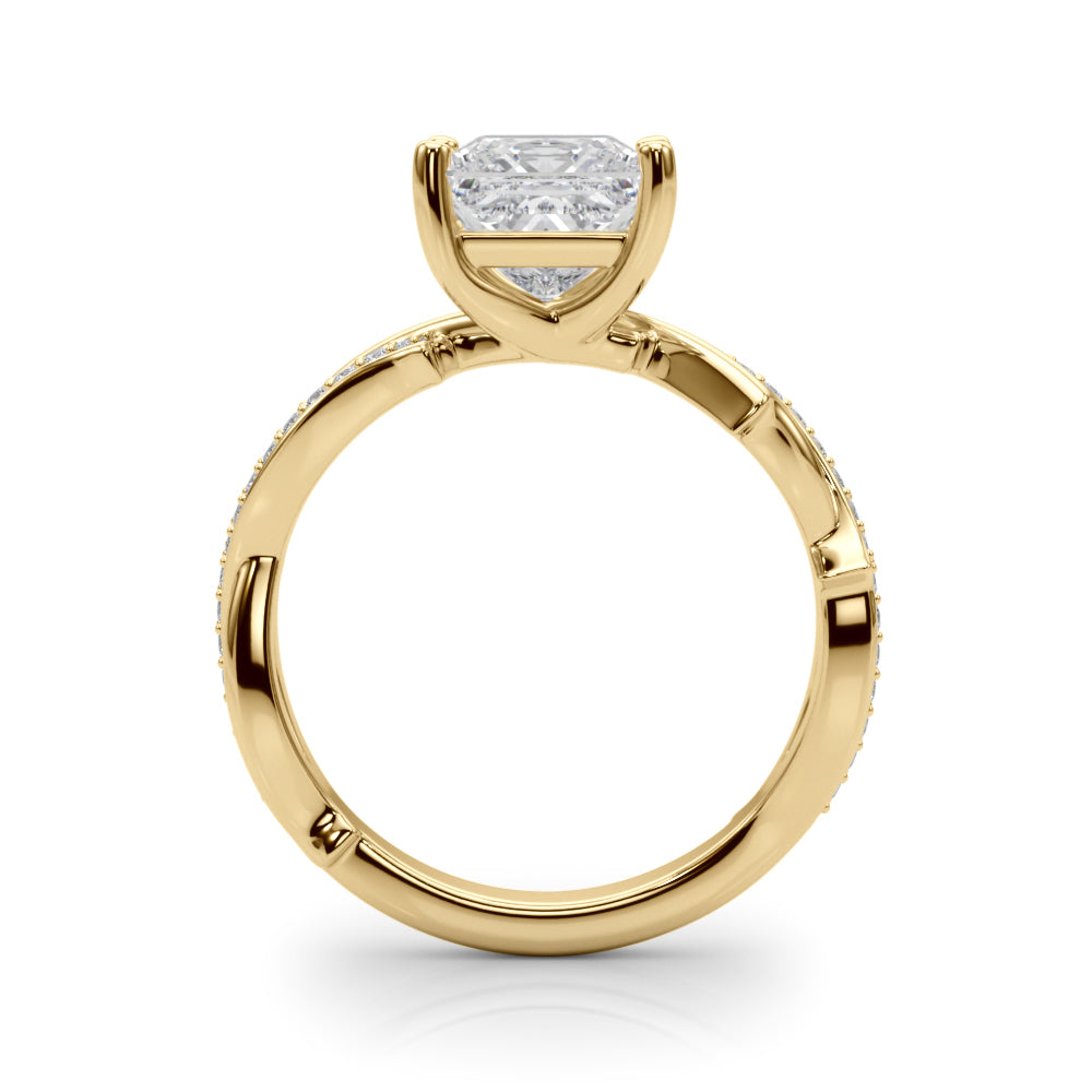 Graceful Twisted Shank Engagement Ring Round Diamond Engagement Ring in 10K/14K gold and platinum with certified lab-grown or natural diamonds