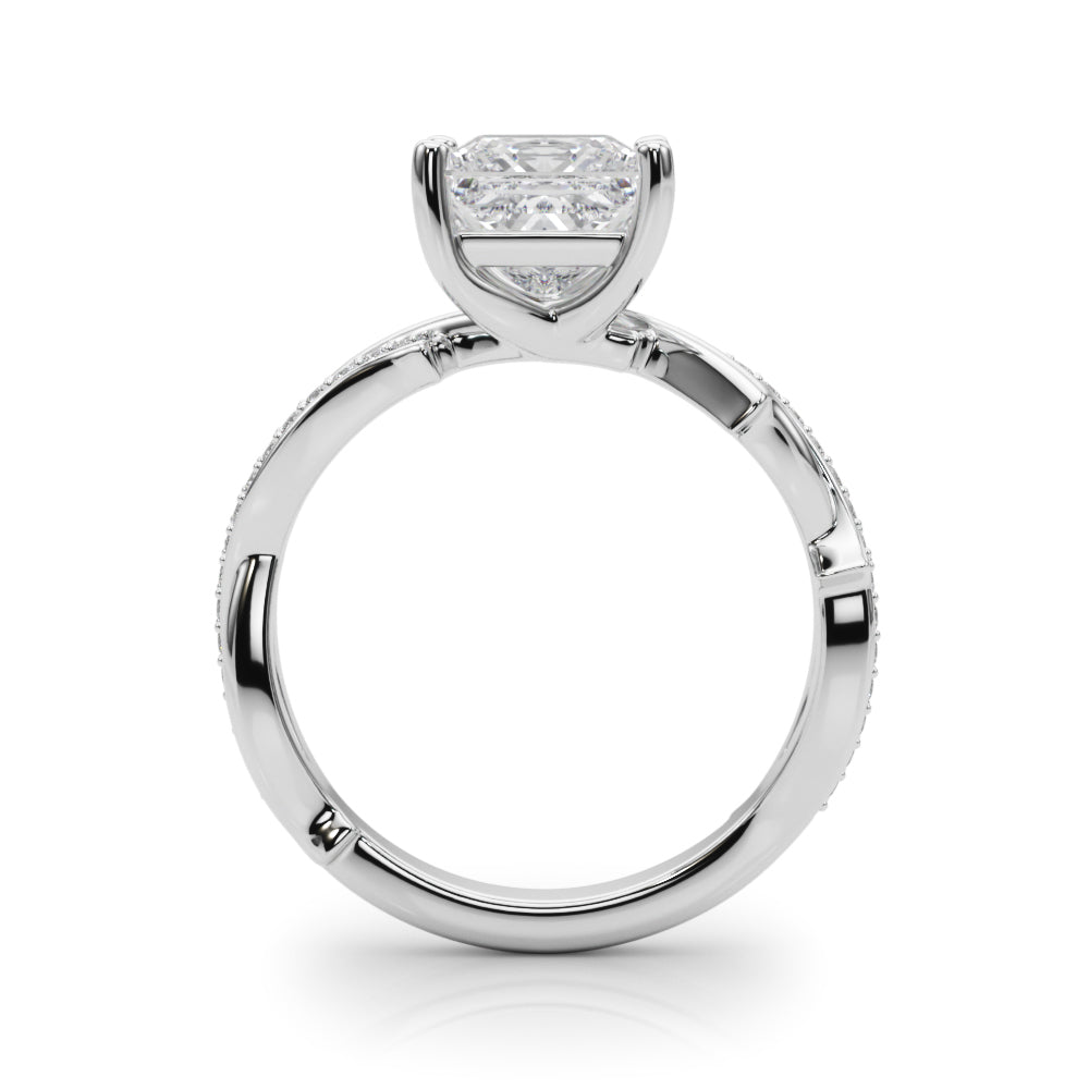 Graceful Twisted Shank Engagement Ring Round Diamond Engagement Ring in 10K/14K gold and platinum with certified lab-grown or natural diamonds