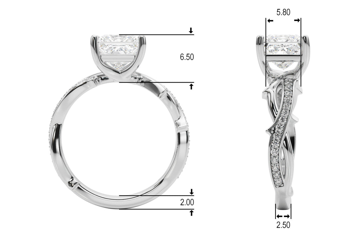 Graceful Twisted Shank Engagement Ring Round Diamond Engagement Ring in 10K/14K gold and platinum with certified lab-grown or natural diamonds