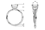 Graceful Twisted Shank Engagement Ring Round Diamond Engagement Ring in 10K/14K gold and platinum with certified lab-grown or natural diamonds