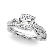 Graceful Twisted Shank Engagement Ring Round Diamond Engagement Ring in 10K/14K gold and platinum with certified lab-grown or natural diamonds