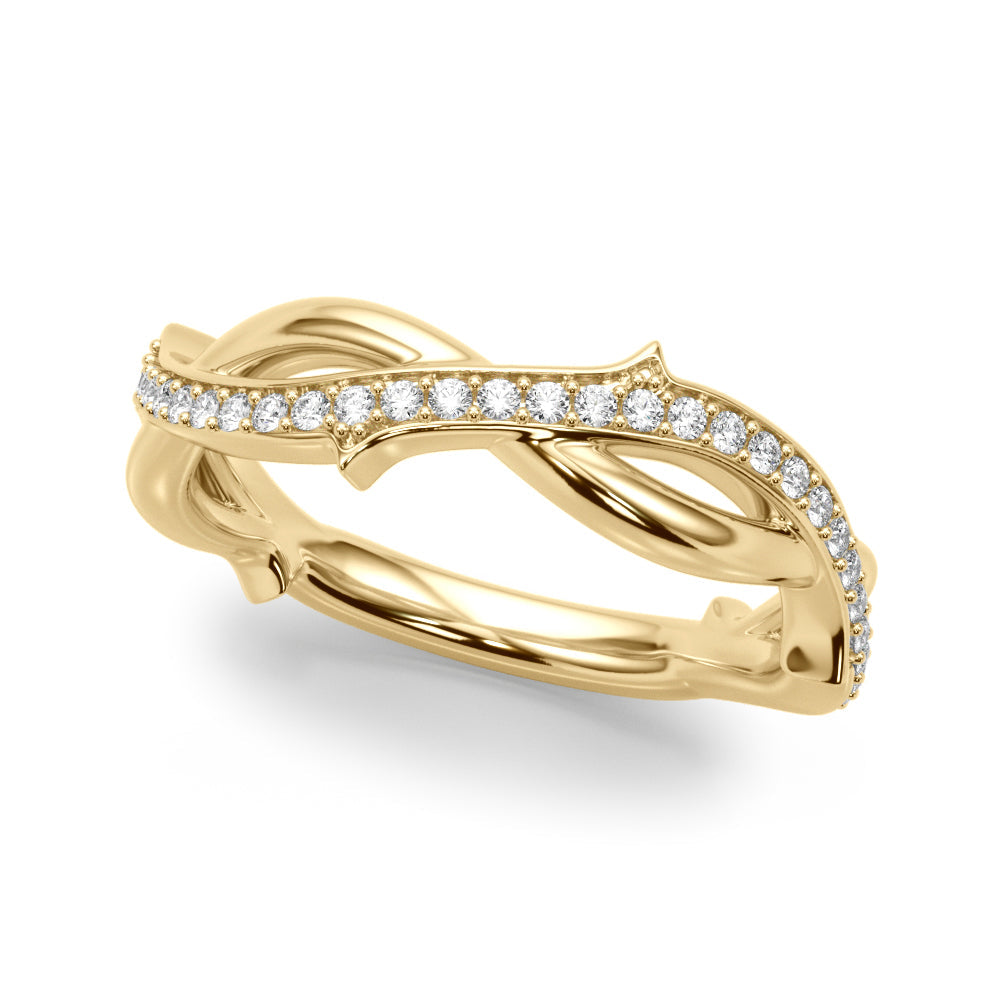 Twisting Thorn Half Eternity Ring in 10K/14K gold and platinum with certified lab-grown or natural diamonds