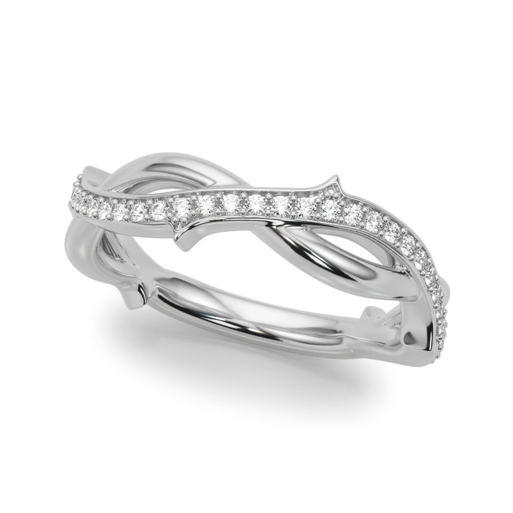 Twisting Thorn Half Eternity Ring in Gold & Platinum