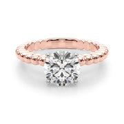 Classic Bead Engagement Ring Round Diamond Engagement Ring in 10K/14K gold and platinum with certified lab-grown or natural diamonds