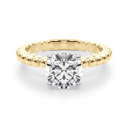 Classic Bead Engagement Ring Round Diamond Engagement Ring in 10K/14K gold and platinum with certified lab-grown or natural diamonds