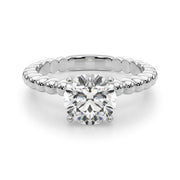 Classic Bead Engagement Ring Round Diamond Engagement Ring in 10K/14K gold and platinum with certified lab-grown or natural diamonds