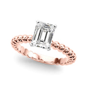 Classic Bead Engagement Ring Round Diamond Engagement Ring in 10K/14K gold and platinum with certified lab-grown or natural diamonds