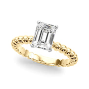 Classic Bead Engagement Ring Round Diamond Engagement Ring in 10K/14K gold and platinum with certified lab-grown or natural diamonds