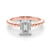 Classic Bead Engagement Ring Round Diamond Engagement Ring in 10K/14K gold and platinum with certified lab-grown or natural diamonds