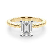 Classic Bead Engagement Ring Round Diamond Engagement Ring in 10K/14K gold and platinum with certified lab-grown or natural diamonds