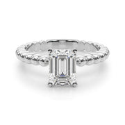 Classic Bead Engagement Ring Round Diamond Engagement Ring in 10K/14K gold and platinum with certified lab-grown or natural diamonds