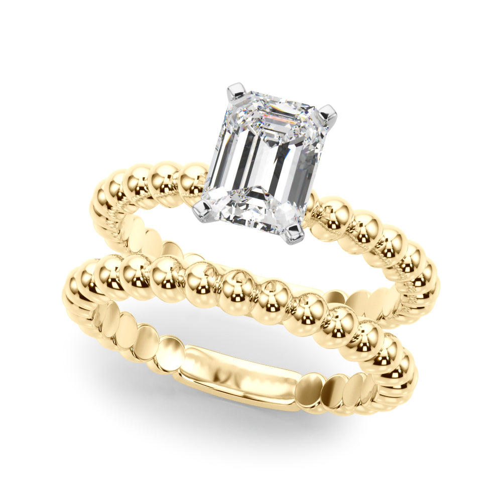 Classic Bead Engagement Ring Round Diamond Engagement Ring in 10K/14K gold and platinum with certified lab-grown or natural diamonds
